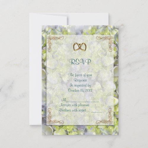RSVP response card hydrangea and lace