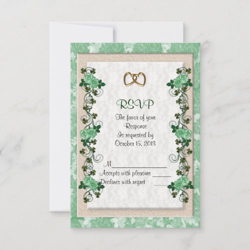 RSVP response card Irish roses