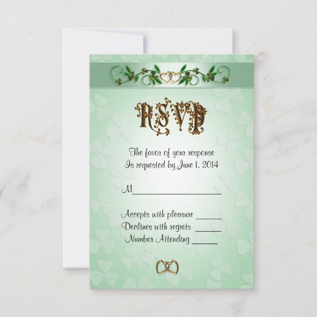 RSVP response card Irish theme (Front)