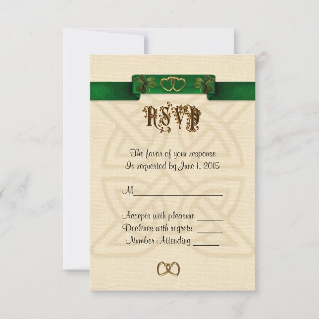 RSVP response card Irish theme (Front)
