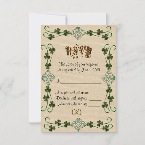 RSVP response card Irish Unity knot