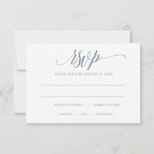 RSVP Response Card Luxe Calligraphy (Dusty Blue)