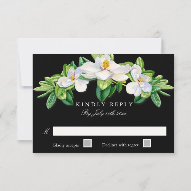 RSVP Response Card MODERN Typography Magnolia (Front)