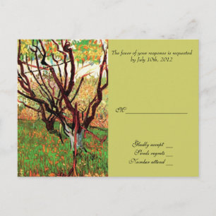 RSVP, response card, Orchard in Blossom Invitation Postcard