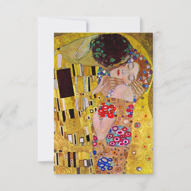 RSVP Response Card; The Kiss by Gustav Klimt (Front)