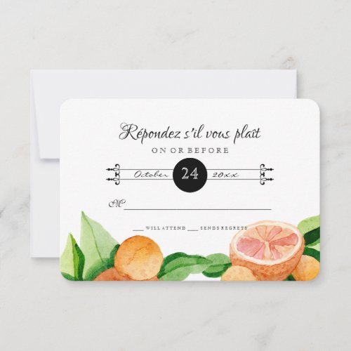 RSVP Response Citrus Orange Kumquat Lemon Simple