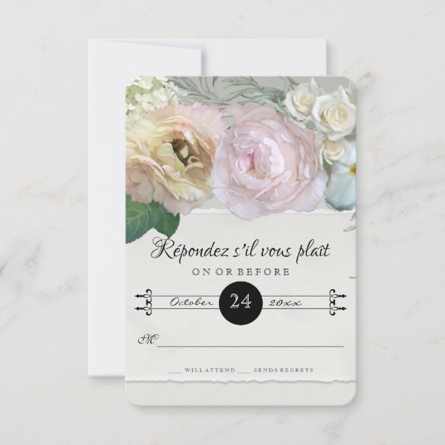 RSVP Response French Flower Market Art Grey Ombre (Front)