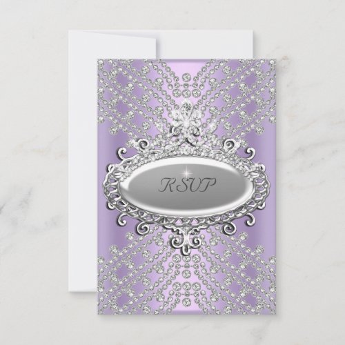 RSVP Response Party Lilac Purple White Diamond