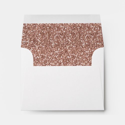 RSVP Response Rose Gold Glitter Inside A2 Envelope