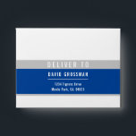 RSVP RETURN ADDRESS modern sporty gray royal blue Envelope<br><div class="desc">by kat massard >>> WWW.SIMPLYSWEETPAPERIE.COM <<< - - - - - - - - - - - - - - - - - - - - - - - - - Love the design, but would like to see some changes - another color scheme, product, add a photo or adapted...</div>