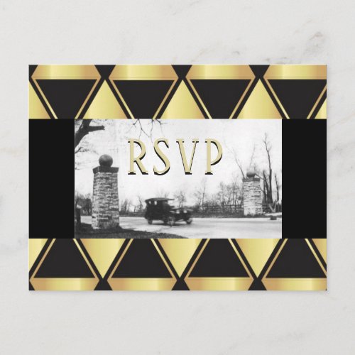 RSVP Roaring Twenties Art Deco Invitation Postcard