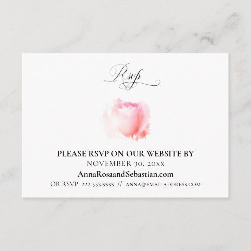  RSVP Rose Wedding Floral Website Enclosure