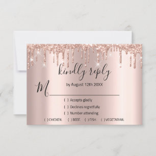 RSVP Rose Wedding Glitter Bridal Shower VIP Drips
