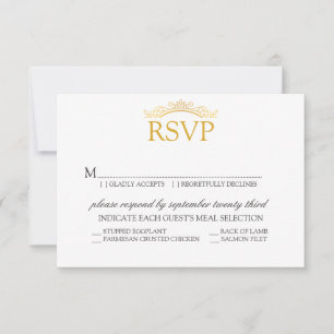 RSVP Royal Wedding Elegant Gold Script