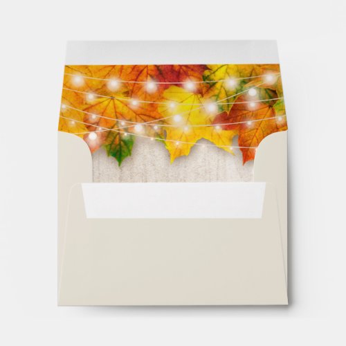 RSVP _ Rustic Autumn Maple Leaves String Lights Envelope