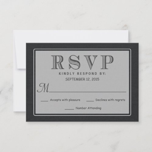 RSVP Rustic Black Burlap Wedding Reply