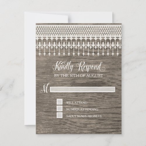 RSVP Rustic Vintage Lace Wooden Script Typography