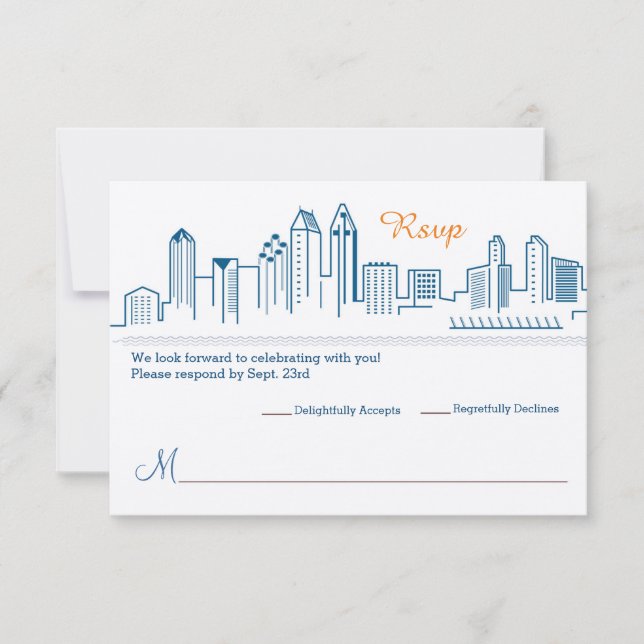 RSVP San Diego Skyline Wedding Card (Front)