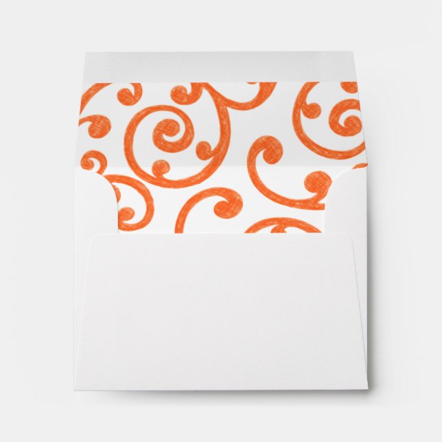RSVP Scroll Pattern Orange Envelope (Back (Bottom))