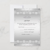 RSVP Silver Bow & Lace Quinceanera Birthday Invitation (Back)