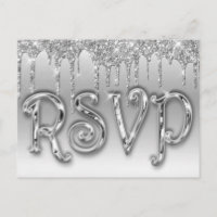 RSVP Silver Luxury Invitation Postcard