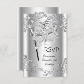 RSVP Silver Quinceanera 15th Birthday Masquerade (Front/Back)