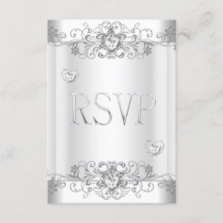 RSVP Silver White Diamond Hearts