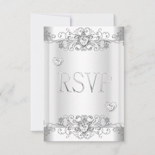 RSVP Silver White Diamond Hearts (Front)