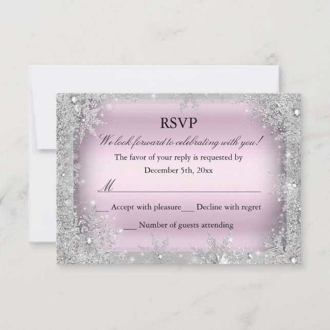 RSVP Silver Winter Wonderland Pink Sweet 16 2 (Front)