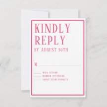 RSVP Simple Modern Bold Color Hexagon Geometric