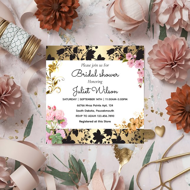 RSVP Soiree White Teal damask bridal shower Invitation (Creator Uploaded)