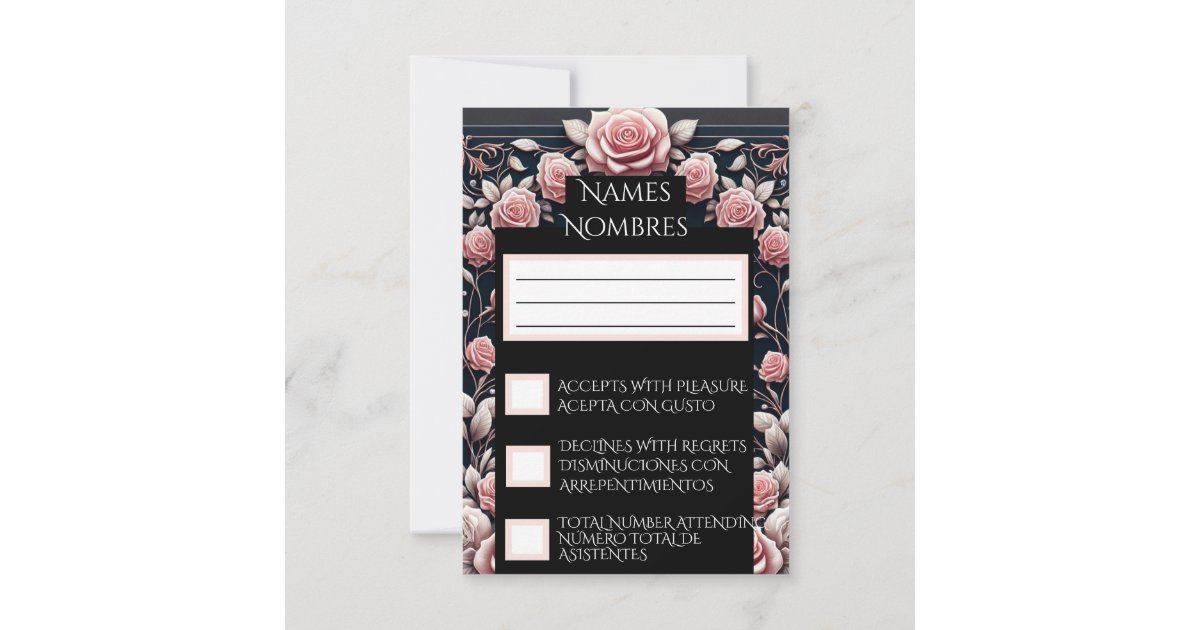 RSVP Spanish Quincea 241 era Rosas Zazzle