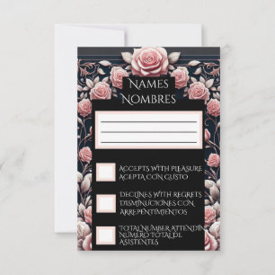 RSVP Spanish Quinceañera Rosas Card