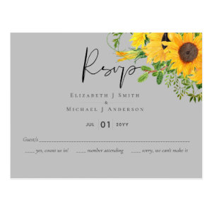 RSVP Sunflowers Yellow Gray with Menu Options