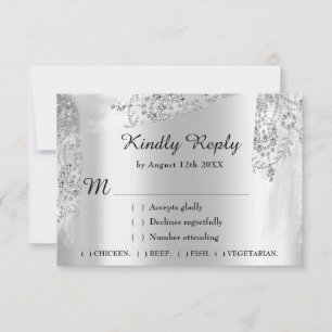 RSVP Sweet 16th Bridal Shower Wedding Royal Gray Card
