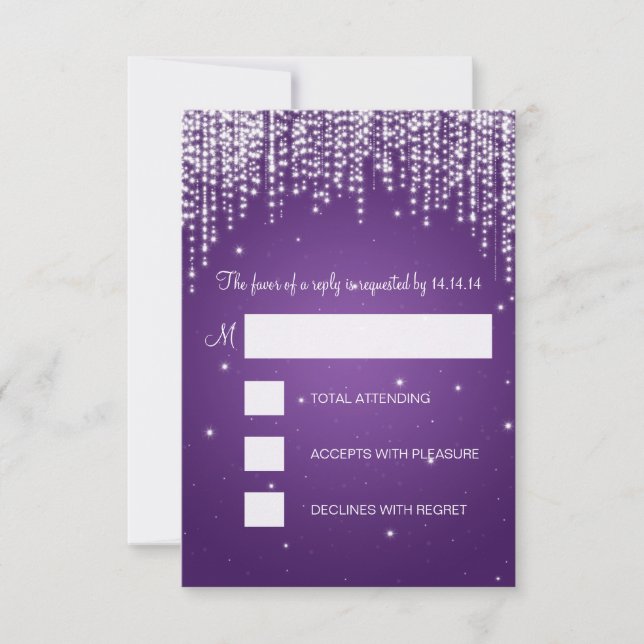 RSVP Sweet Sixteen Party Night Dazzle Purple (Front)