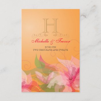 Rsvp - Tanerine Floral Garden Reply Cards by deluxebridal at Zazzle