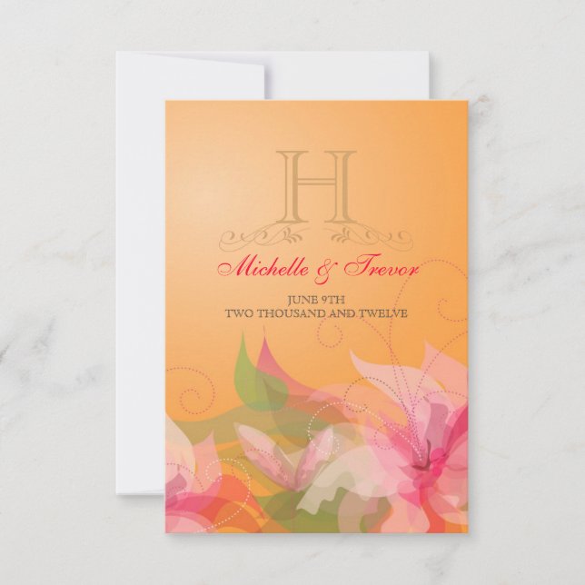 RSVP - Tanerine Floral Garden Reply Cards (Front)