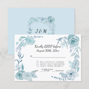 RSVP Terra Cotta Pink Watercolor Floral Wedding Invitation