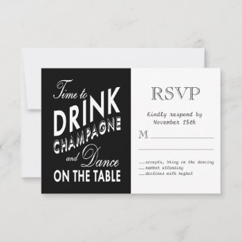 Rsvp - Time To Drink Champagne by prettyfancyinvites at Zazzle