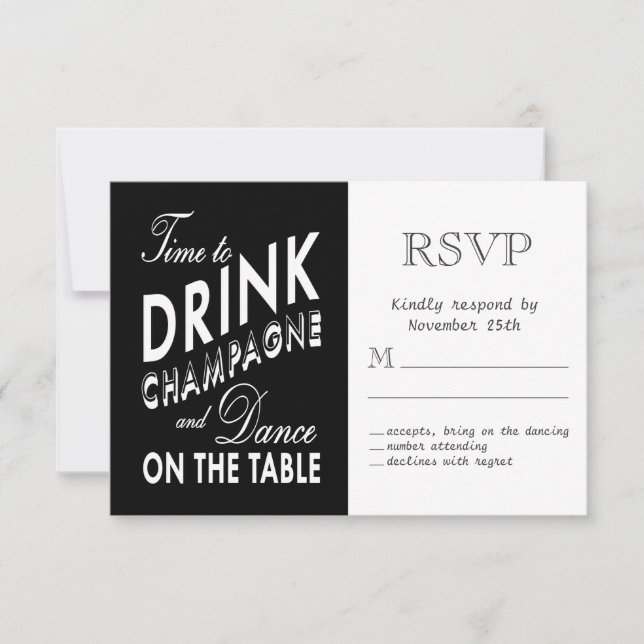 RSVP - Time to Drink Champagne Card (Front)