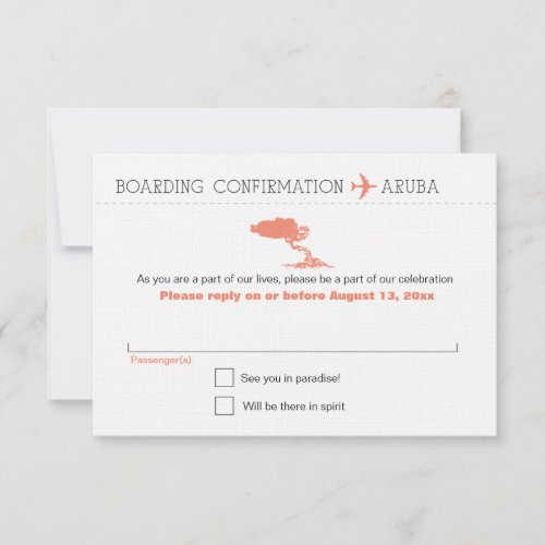 RSVP to Aruba Boarding Pass