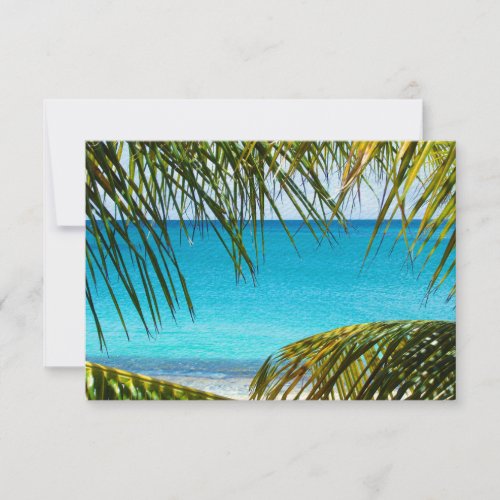 RSVP Tropical Beach framed with Palm Fronds