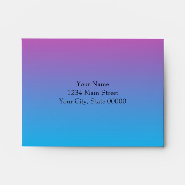 RSVP Turquoise to Pink Ombre with Star Envelope (Front)