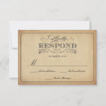 Rsvp Vintage Stained Parchment Wedding Reply at Zazzle