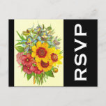 [ Thumbnail: RSVP + Vintage Style Flowers Depiction Postcard ]