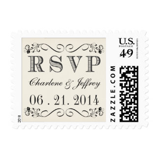 RSVP Vintage Typography Wedding Postage