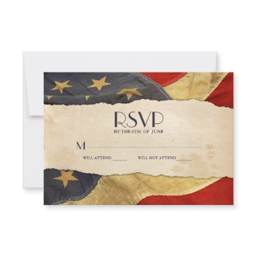 RSVP Vintage USA Flag Patriotic Military Wedding RSVP Vintage USA Flag Patriotic Military Wedding