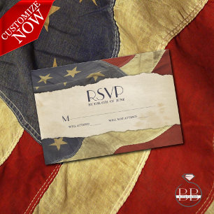 RSVP Vintage USA Flag Patriotic Military Wedding