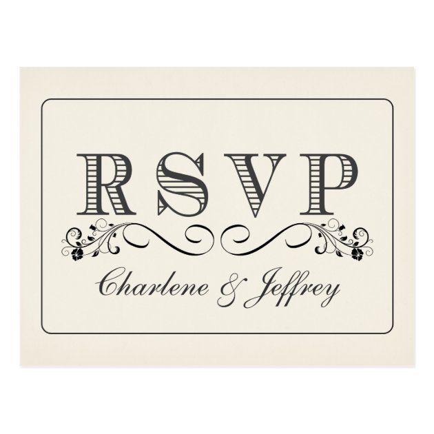 RSVP Vintage White Wedding Reply Postcards